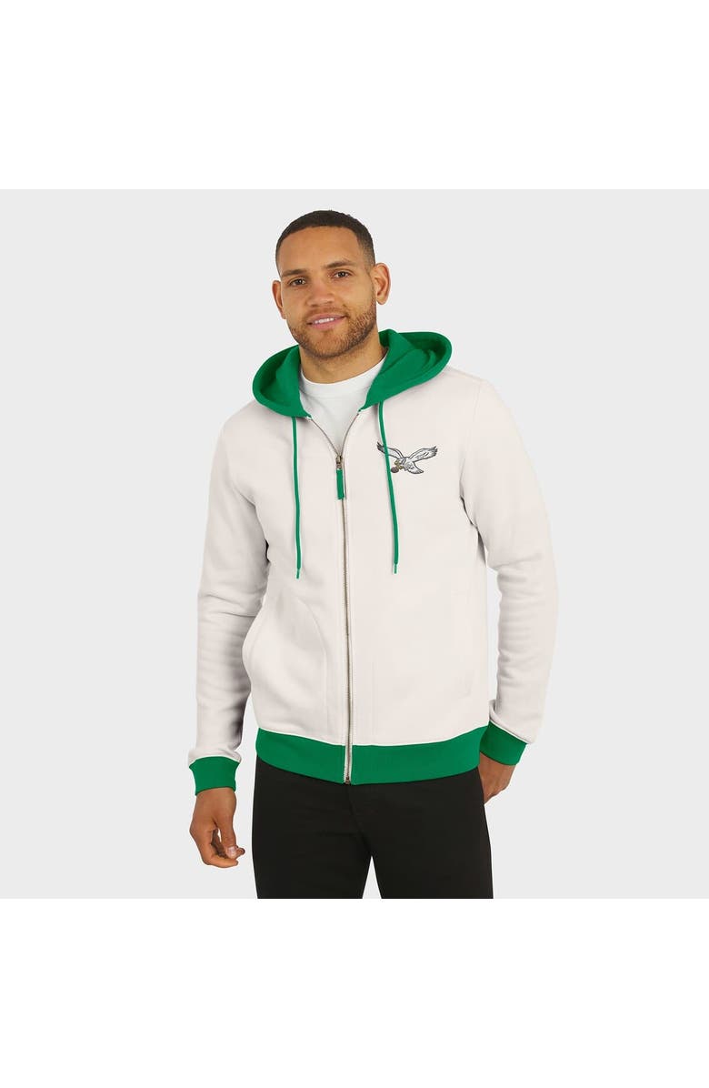 Darius Rucker Collection by Fanatics Men's Darius Rucker Collection by Fanatics Cream Philadelphia Eagles Distressed Graphics Full-Zip Hoodie, Alternate, color, Cream