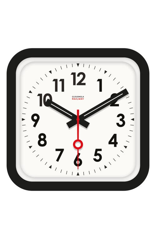 Cloudnola Big Railway Indoor/outdoor Square Clock In Black