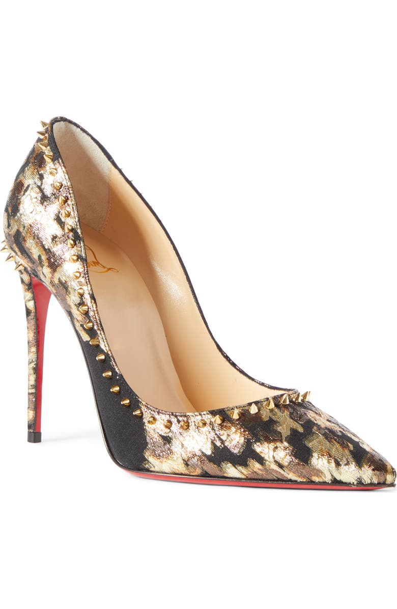 Christian Louboutin Anjalina Spike Metallic Pointed Toe Pump, Main, color,