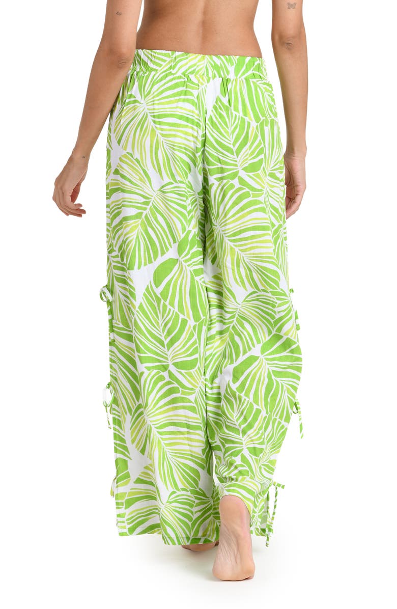 La Blanca Serene Palm Cover-Up Pants, Alternate, color, Apple