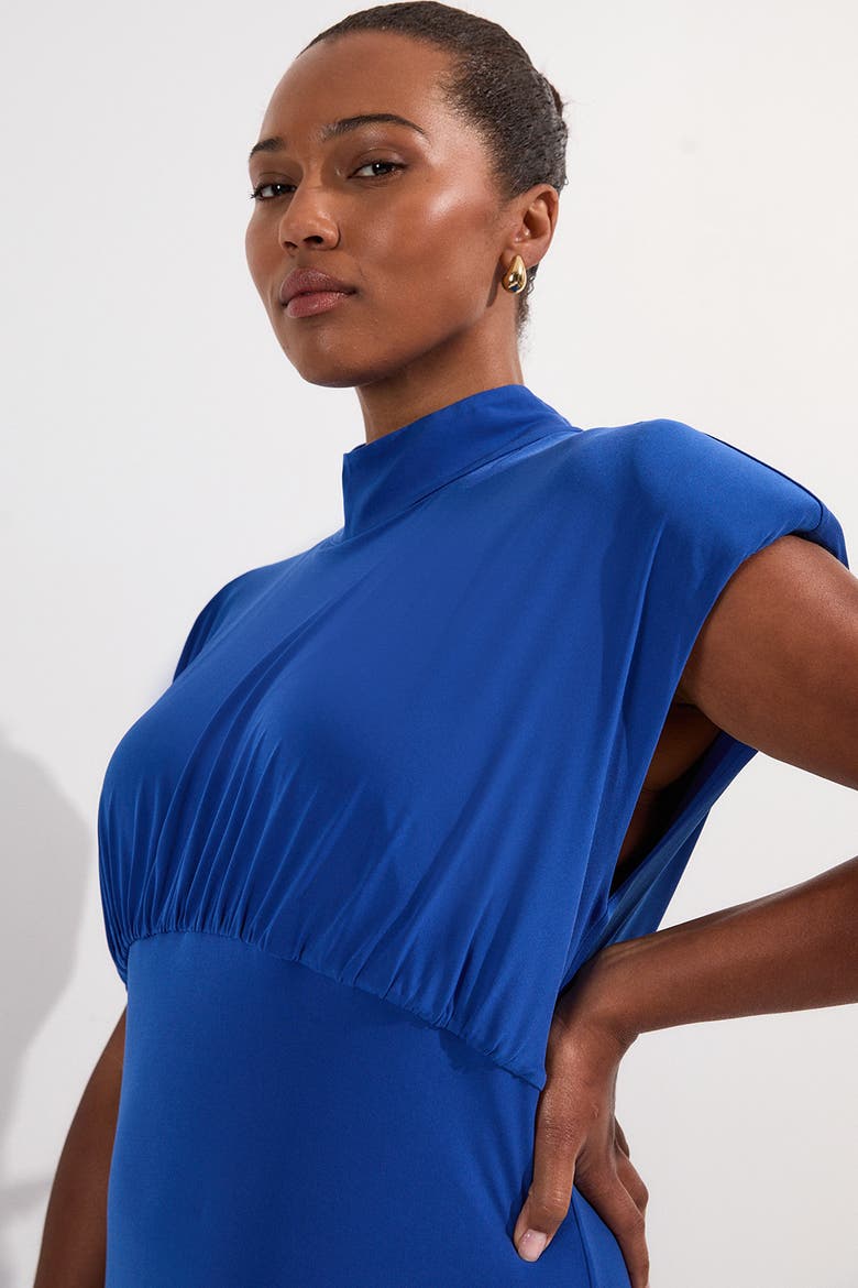Jersey Short Sleeve Maxi Dress, Alternate, color, Cobalt
