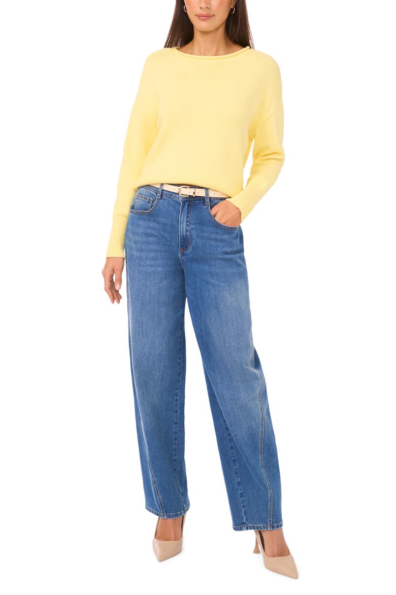 Roll Neck Sweater, Alternate, color, CREAM YELLOW