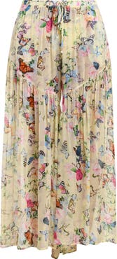 L'AGENCE Garden Butterflies Wide Leg Cover-Up Pants