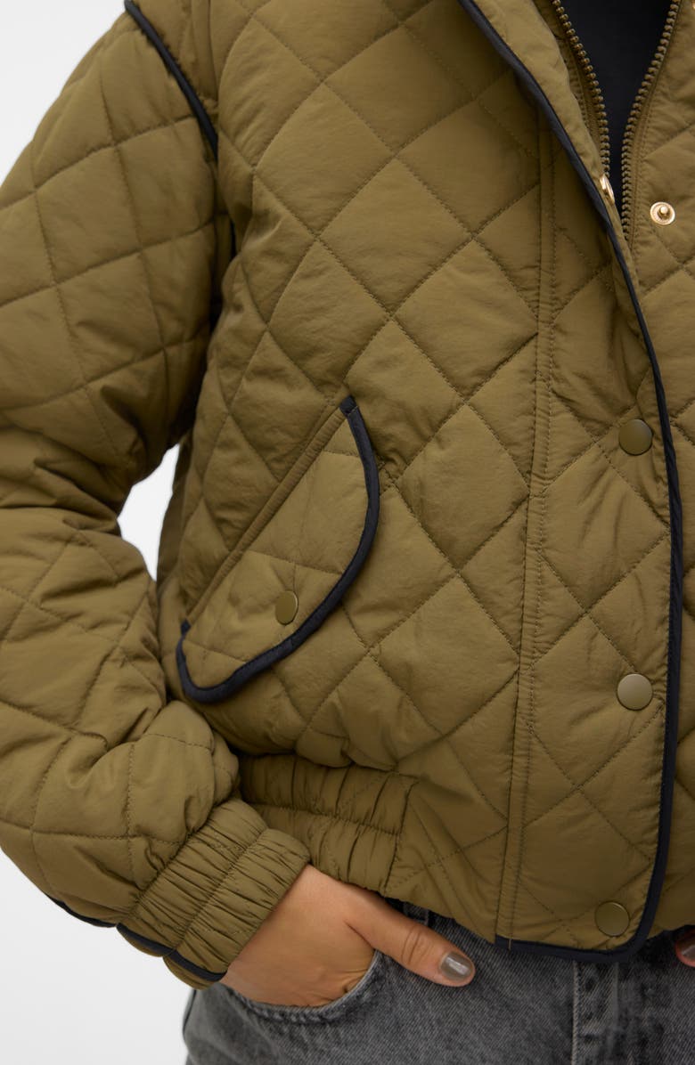 VERO MODA Vilma Quilted Crop Bomber Jacket, Alternate, color,