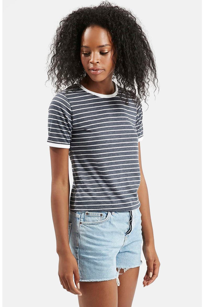 Stripe Tee, Main, color, NAVY BLUE