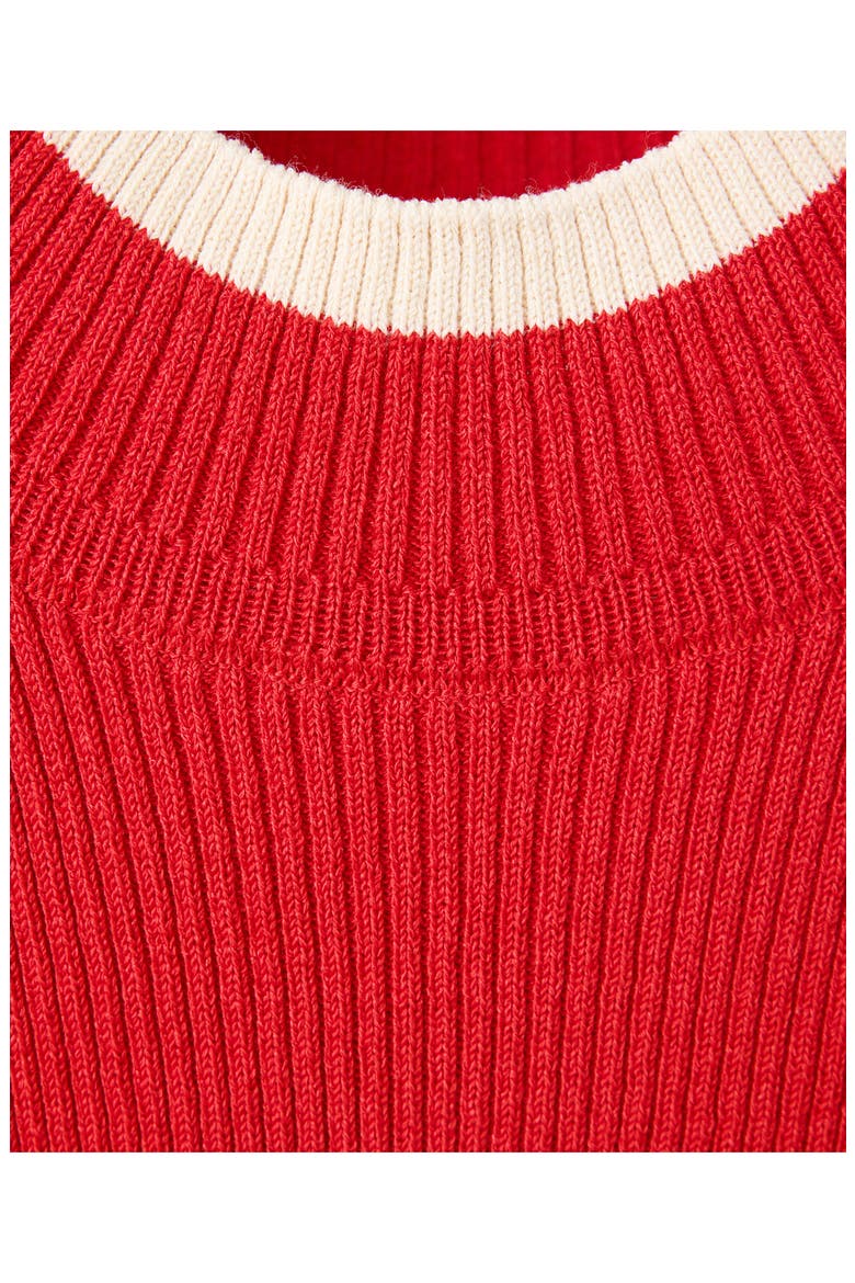 Contrast Detail Sleeveless Sweater, Alternate, color, RED