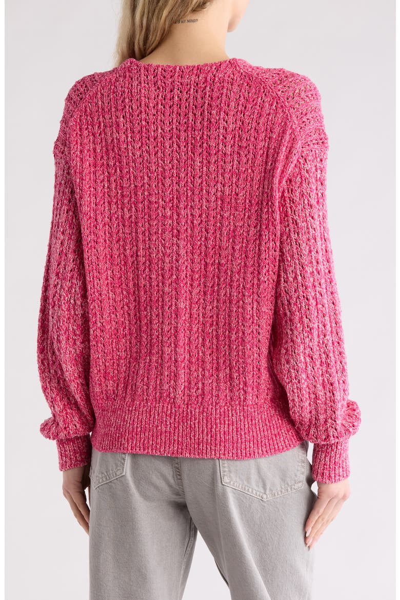 Edie Cotton Blend Cardigan, Alternate, color, PINK MULTI