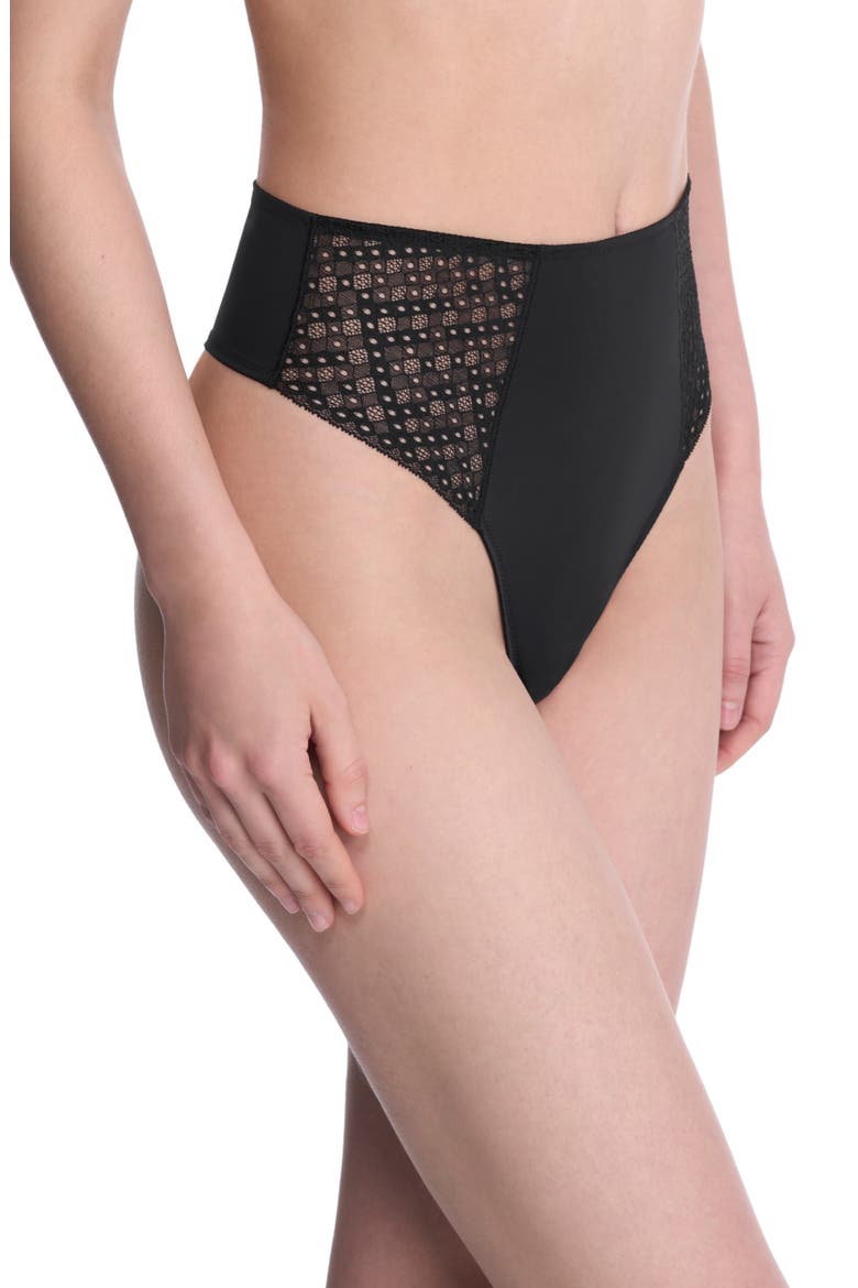 Harmony High Rise Thong, Alternate, color, BLACK