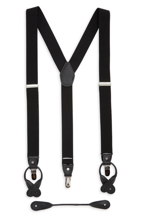 IB Black Herringbone Suspenders