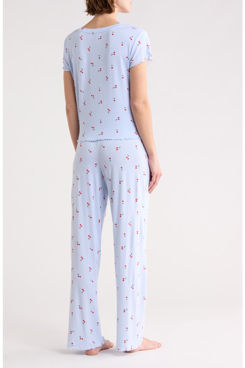 Sweet Dreams Knit Pajamas, Alternate, color, BLUE F CHERRY BERRY