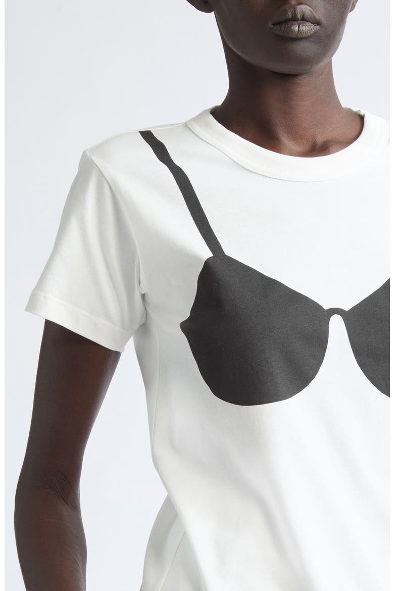 Trompe l'Oeil Bra Graphic T-Shirt, Alternate, color, WHITE