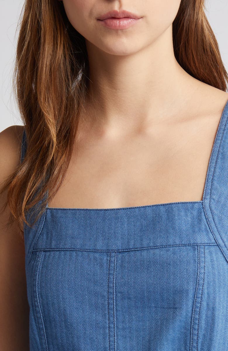 Treasure & Bond Indigo Cotton Apron Dress, Alternate, color, Light Wash