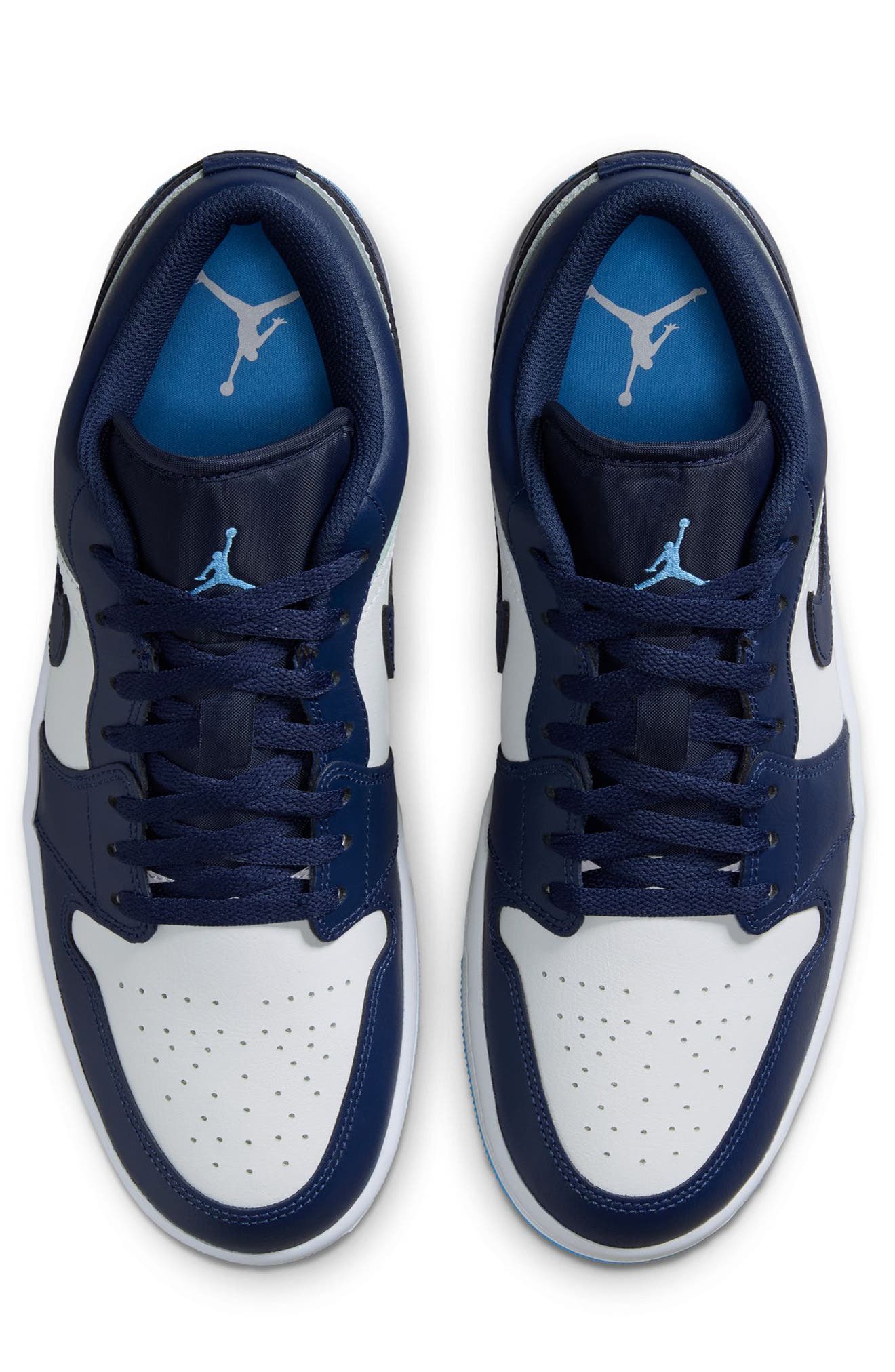 Air Jordan 1 Low Basketball Sneaker, Alternate, color, 404 MNNAVY/UNVBLU