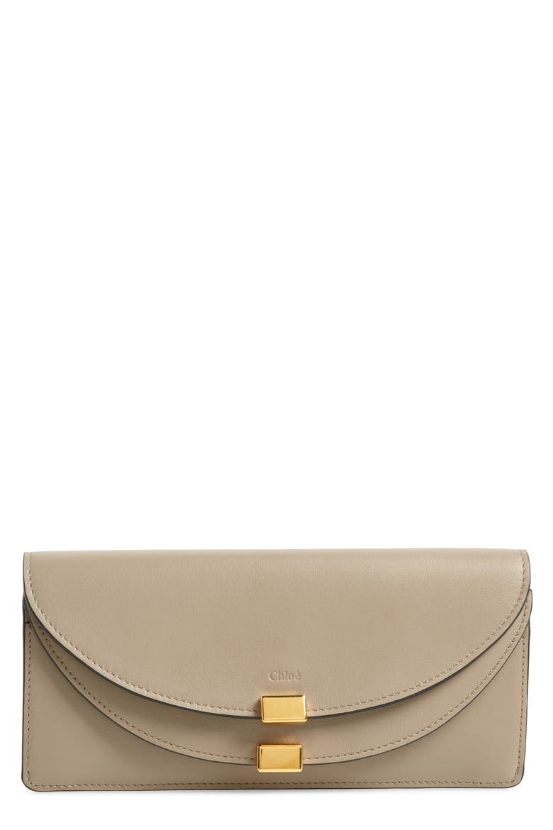 Georgia Slim Continental Leather Wallet, Main, color, MOTTY GREY