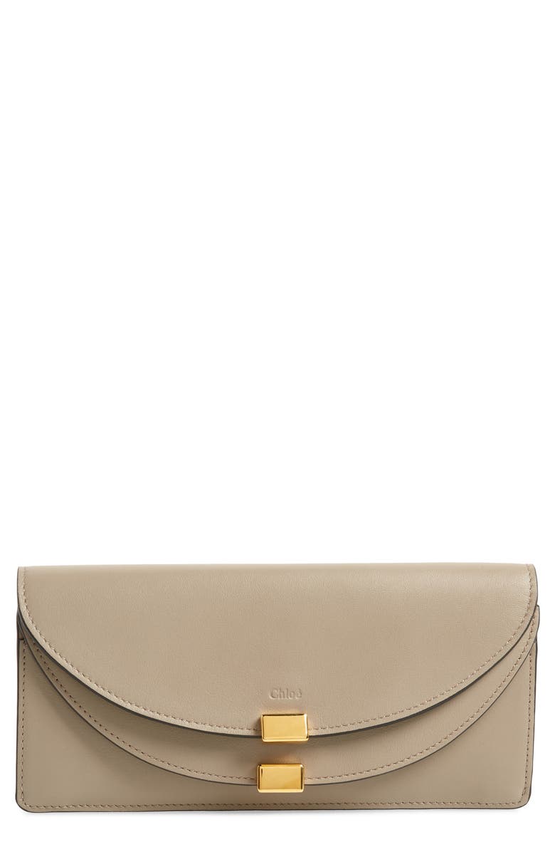 Chloé Georgia Slim Continental Leather Wallet, Main, color, 