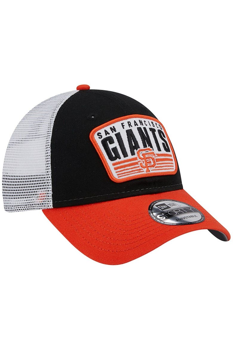 Men's New Era Black San Francisco Giants Two-Tone Patch 9FORTY Snapback Hat, Alternate, color, Black