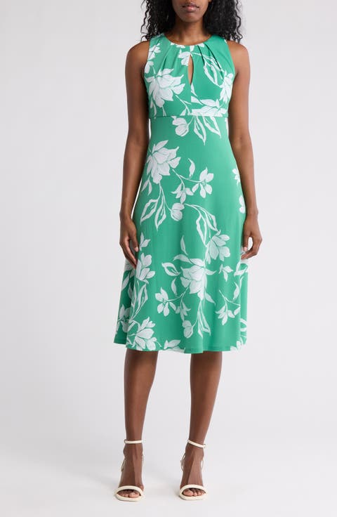 Sleeveless Keyhole Midi Dress