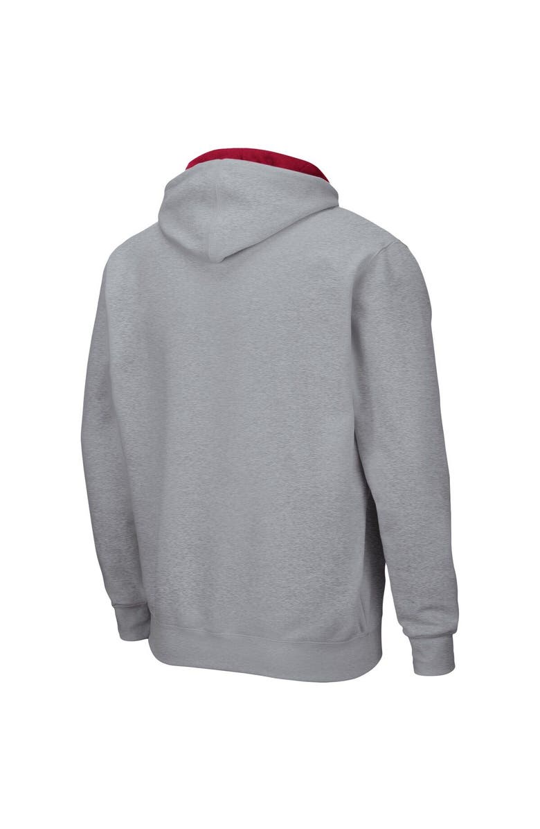 COLOSSEUM Men's Colosseum Heathered Gray Indiana Hoosiers Arch & Logo 3.0 Full-Zip Hoodie, Alternate, color, Heather Gray