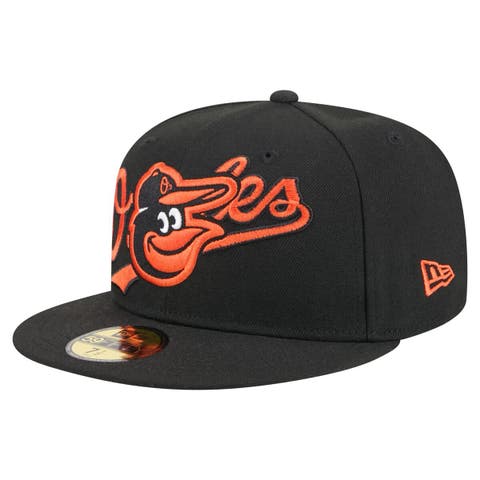 Men's New Era Black Baltimore Orioles Overlap 59FIFTY Fitted Hat