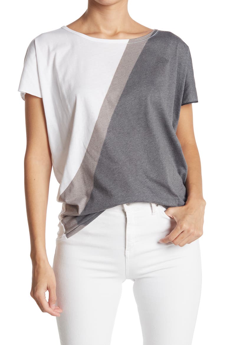 Burnout Cap Sleeve Dolman T-Shirt, Main, color, WHITE DYE 2
