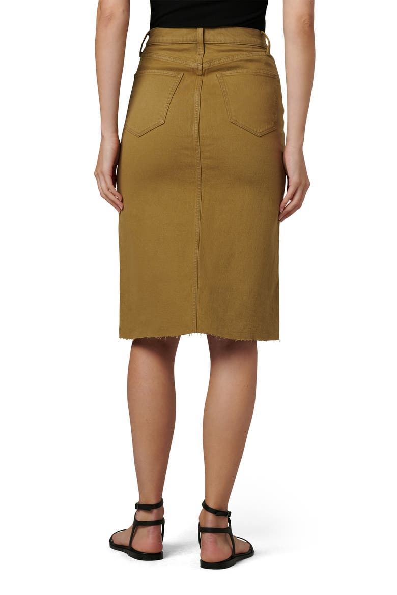 The Joplin Raw Hem Midi Denim Skirt, Alternate, color, GOTHIC OLIVE