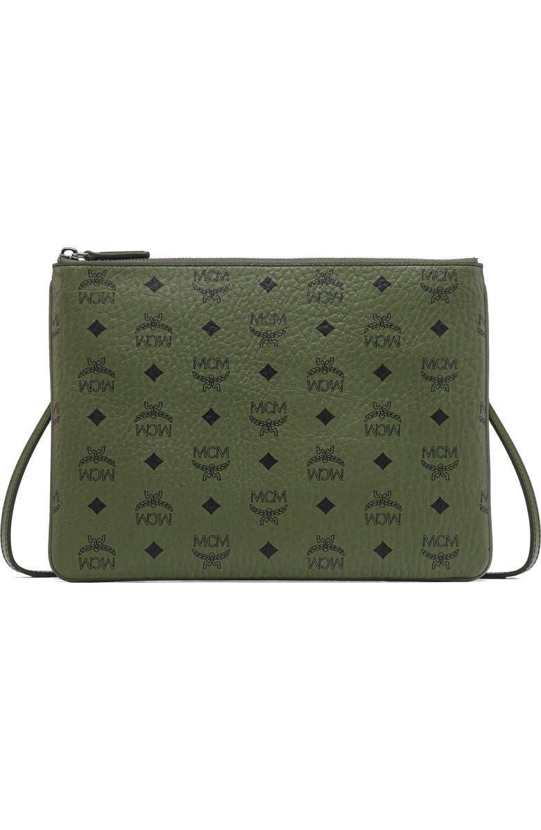MCM Crossbody Pouch in Visetos Original, Main, color, Green