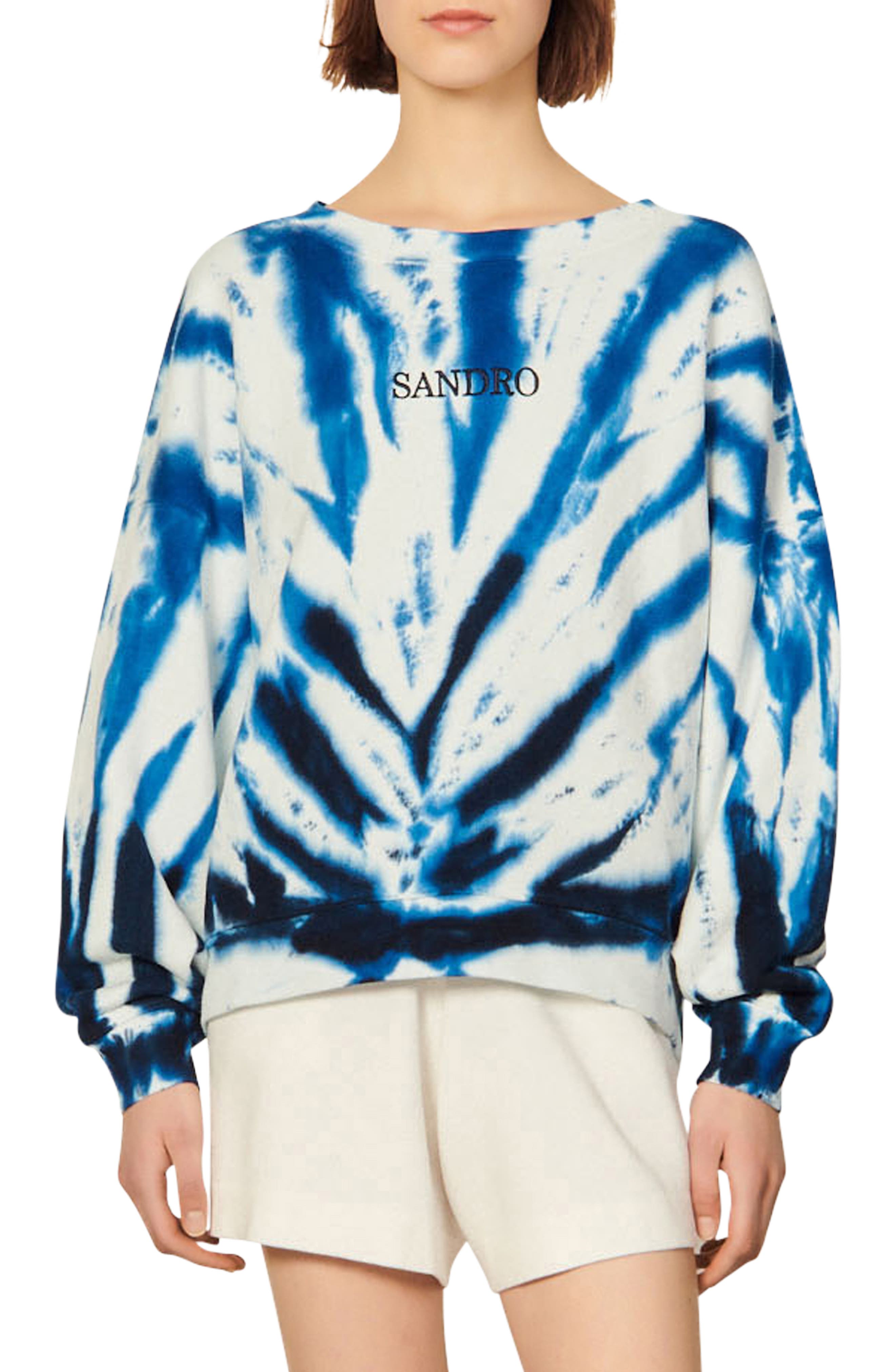 SANDRO sadro Trevise Tie Dye Cotton Sweatshirt