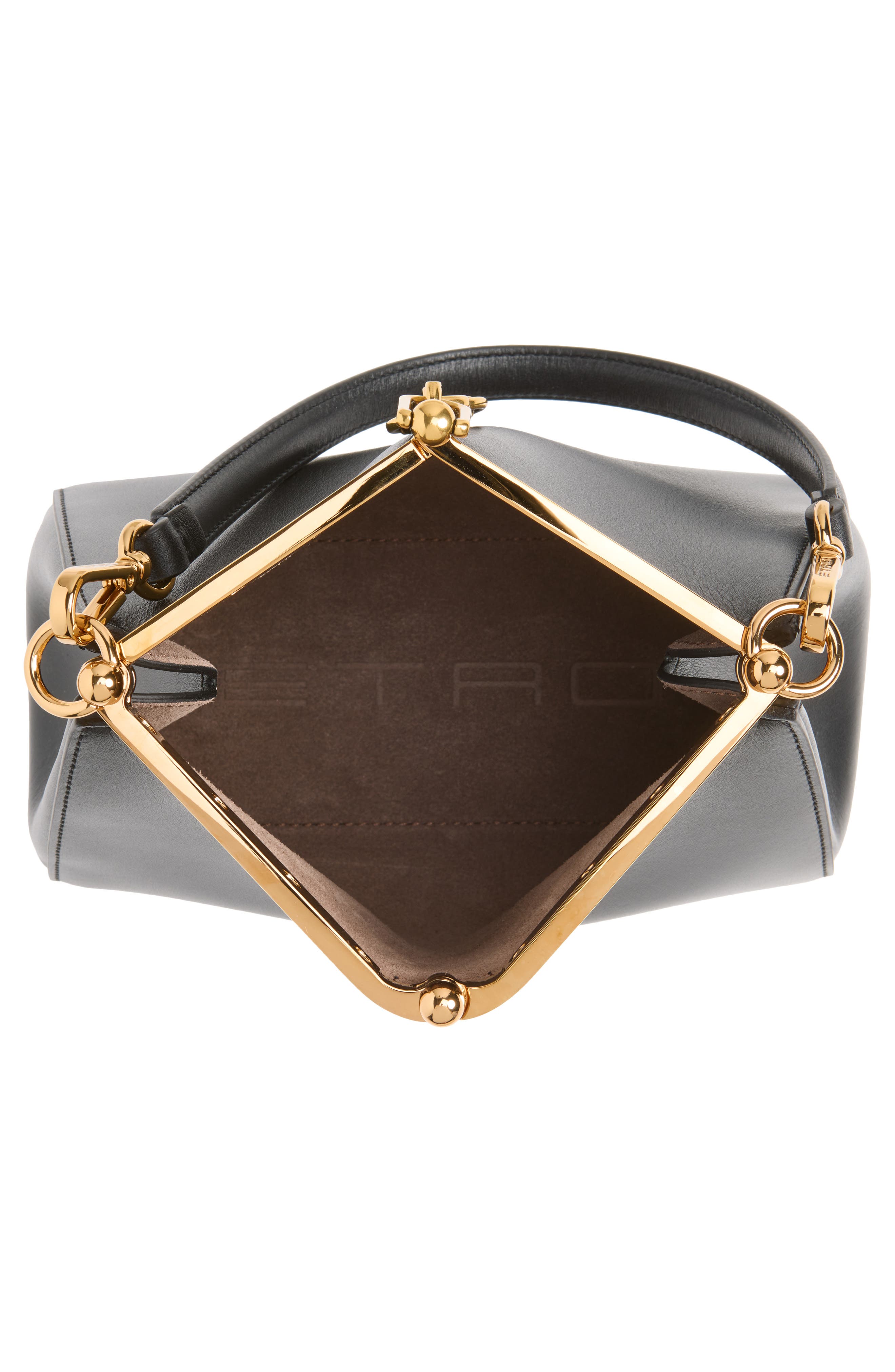 Small Vela Leather Shoulder Bag, Alternate, color, BLACK
