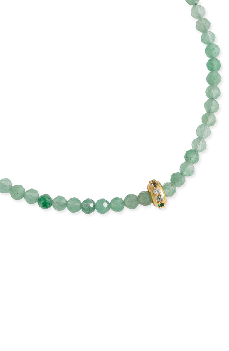 Estella Bartlett Green Aventurine Crystal Disc Beaded Bracelet, Alternate, color, Green Aventurine