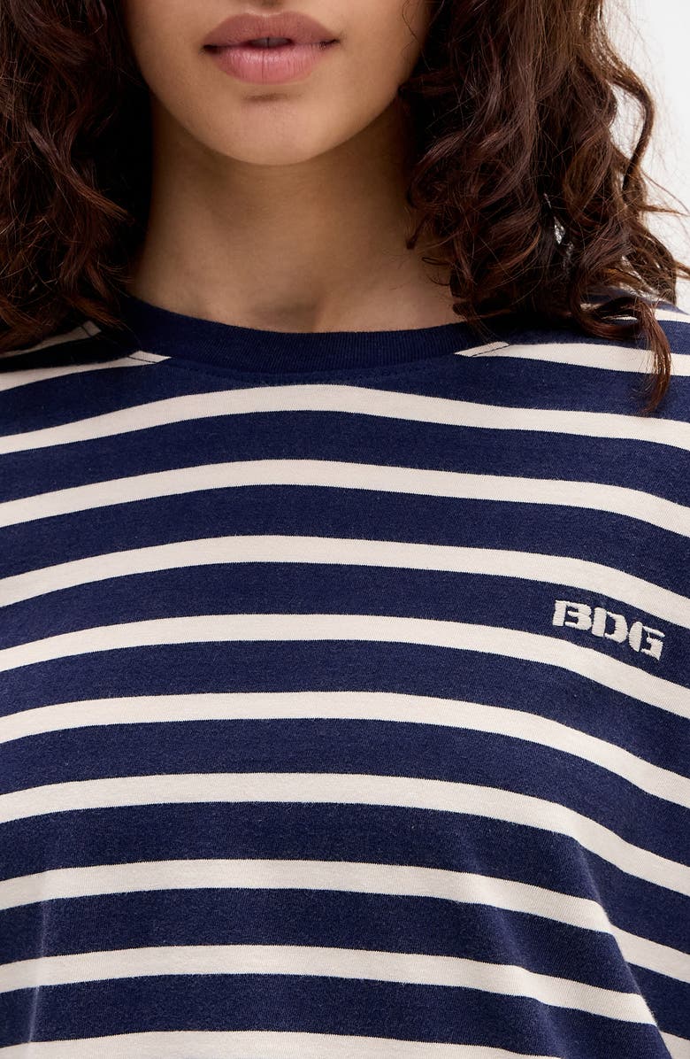 BDG Urban Outfitters Kai Stripe Long Sleeve Cotton Dad T-Shirt, Alternate, color, Blue