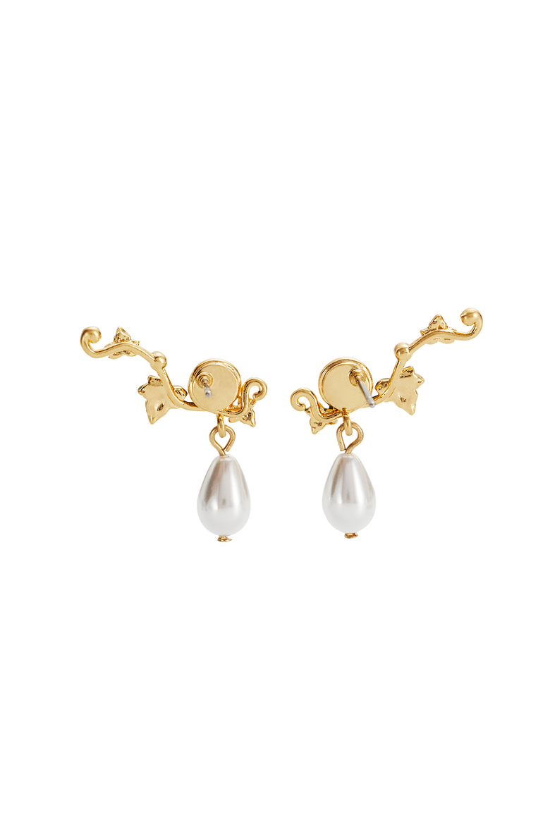 Ivy & Pearl Climber Earrings, Alternate, color, Gold