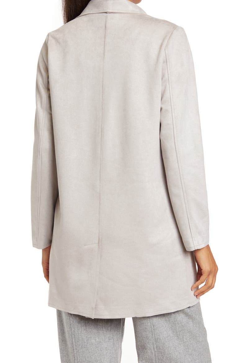 Faux Suede Jacket, Alternate, color, ICE GREY