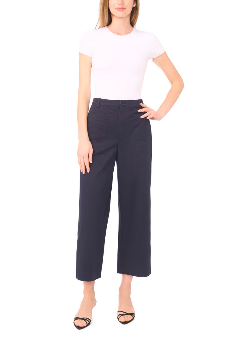 Patch Pocket Crop Twill Pants, Alternate, color, INK