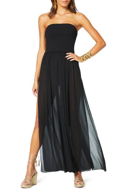 Calista Strapless Georgette Cover-Up Dress