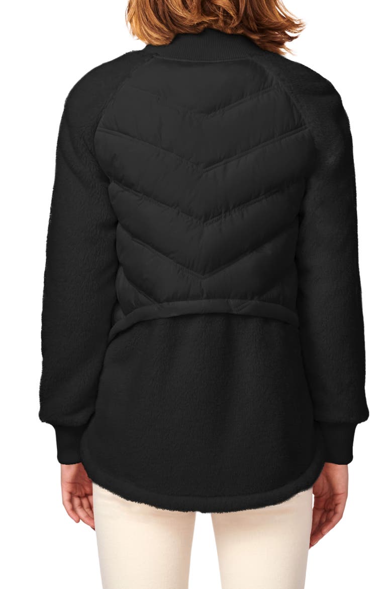 Mixed Media Puffer Jacket, Alternate, color, BLACK