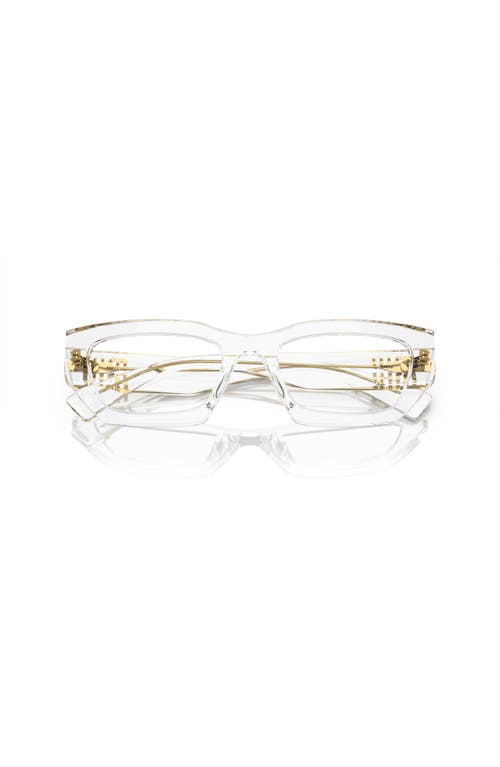 Miu Miu 53mm Irregular Optical Glasses In Neutral