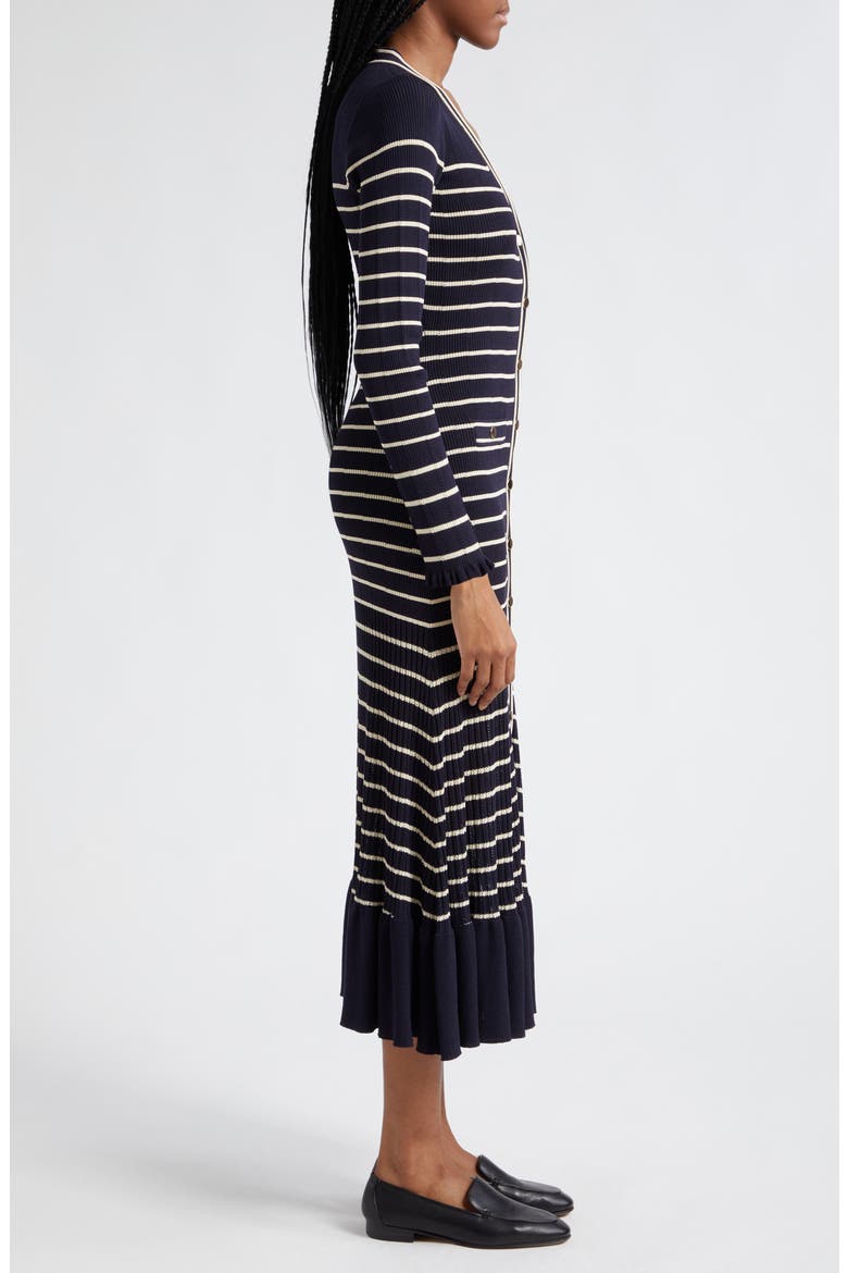Marina Stripe Long Sleeve Midi Sweater Dress, Alternate, color, NAVY STRIPE