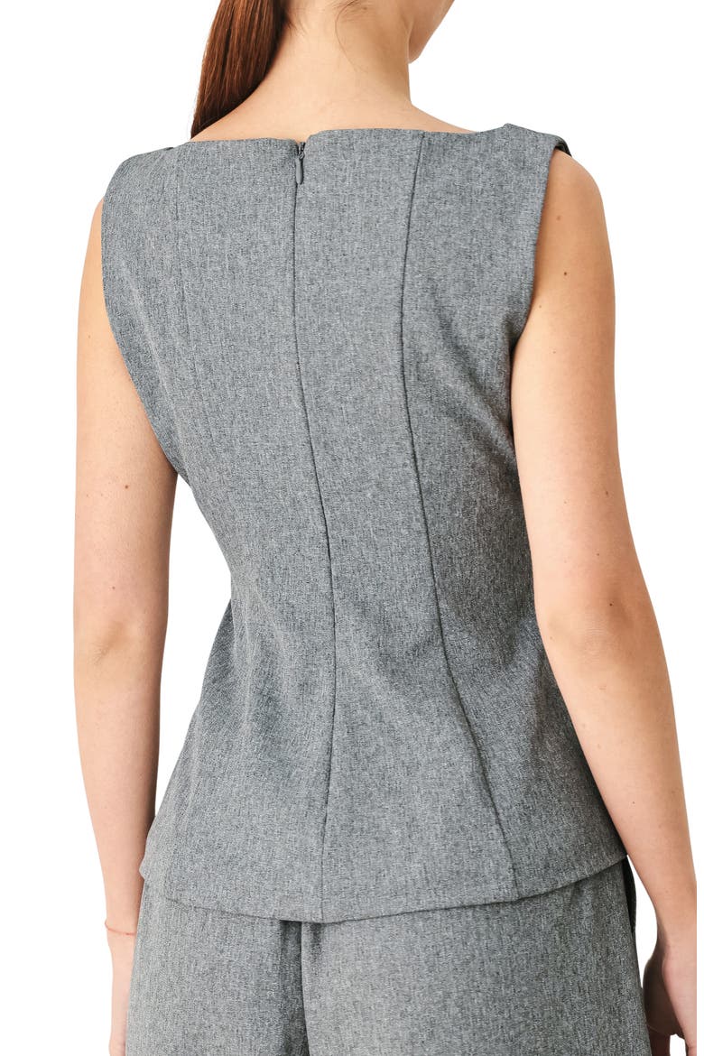 Wide Neck Peplum Top, Alternate, color, GREY
