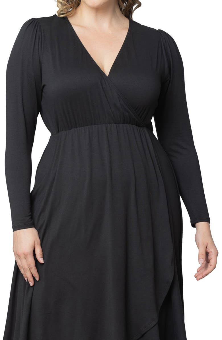Kiyonna Aster Long Sleeve Faux Wrap Dress, Alternate, color,