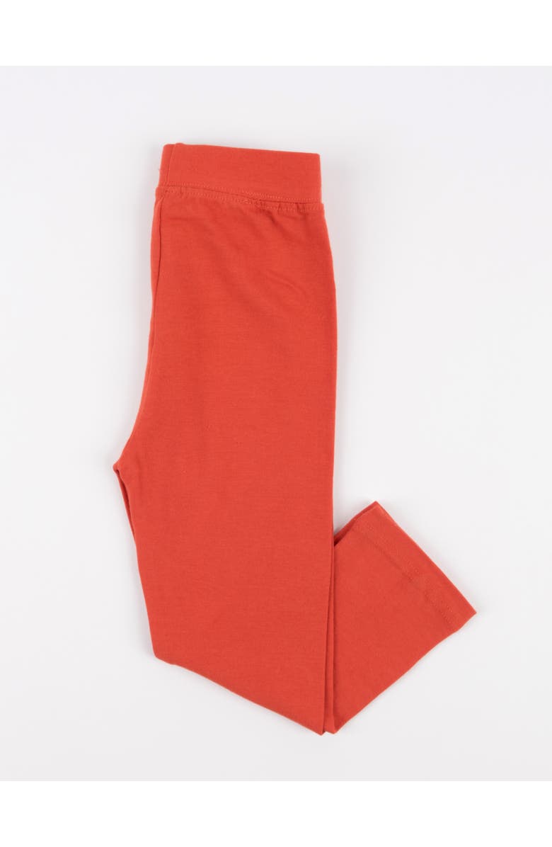 Leveret Girls Cotton Leggings, Solid Colors, Alternate, color, Orange