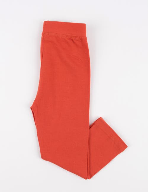 Leveret Girls Cotton Leggings, Solid Colors In Orange