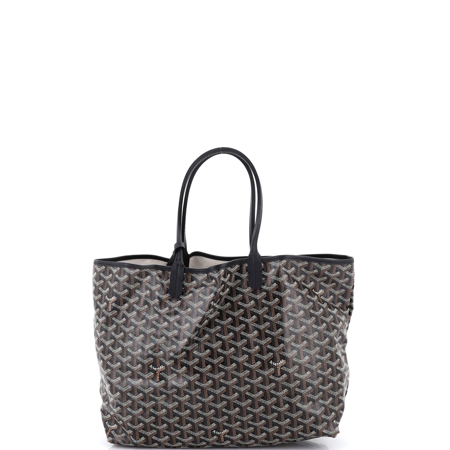 Pre-Owned Goyard Saint Louis Tote Coated Canvas PM, Main, color, Black