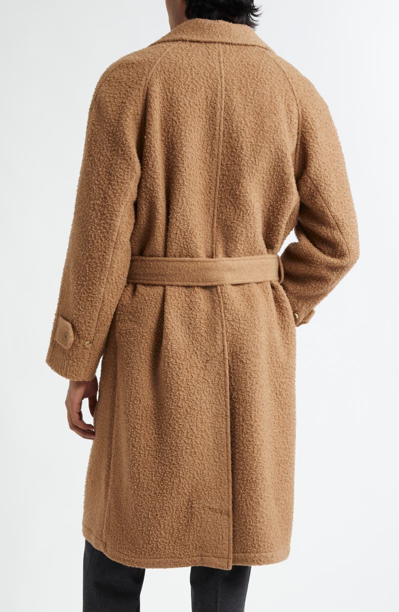 De Bonne Facture Grandad Belted Camel Hair Double Breasted Coat, Alternate, color, 