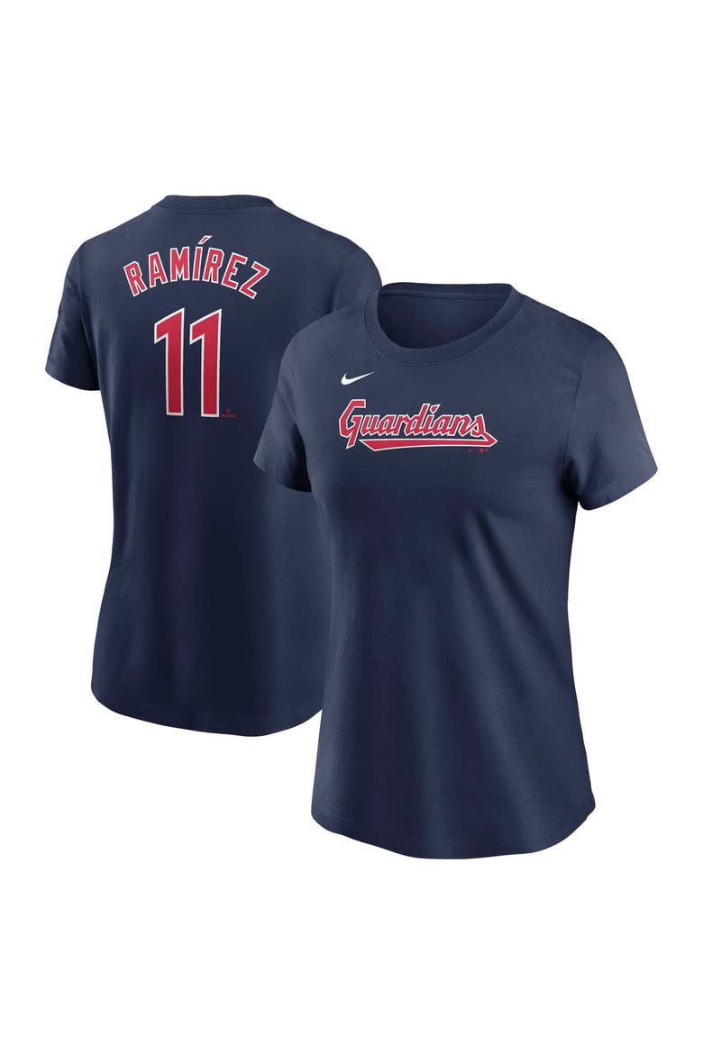 Women's Nike Jose Ramirez Navy Cleveland Guardians Fuse Name & Number T-Shirt, Alternate, color, Navy