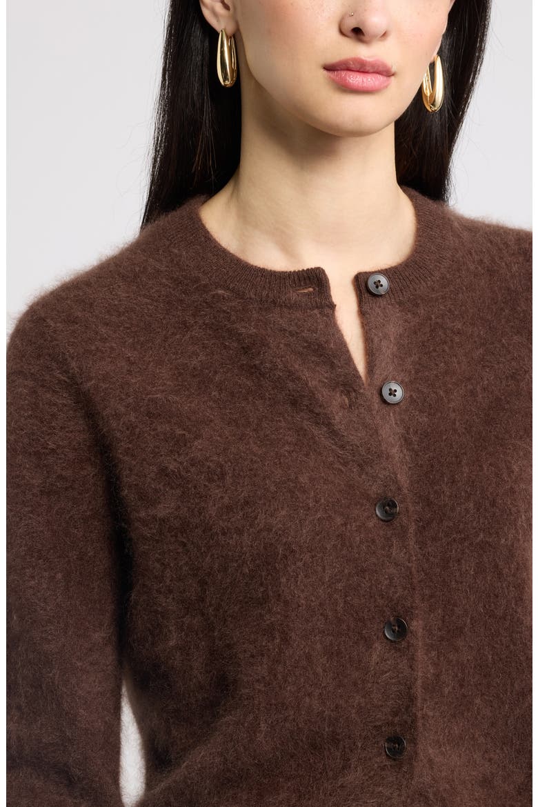 Brushed Cashmere Cardigan, Alternate, color, BROWN MOLE