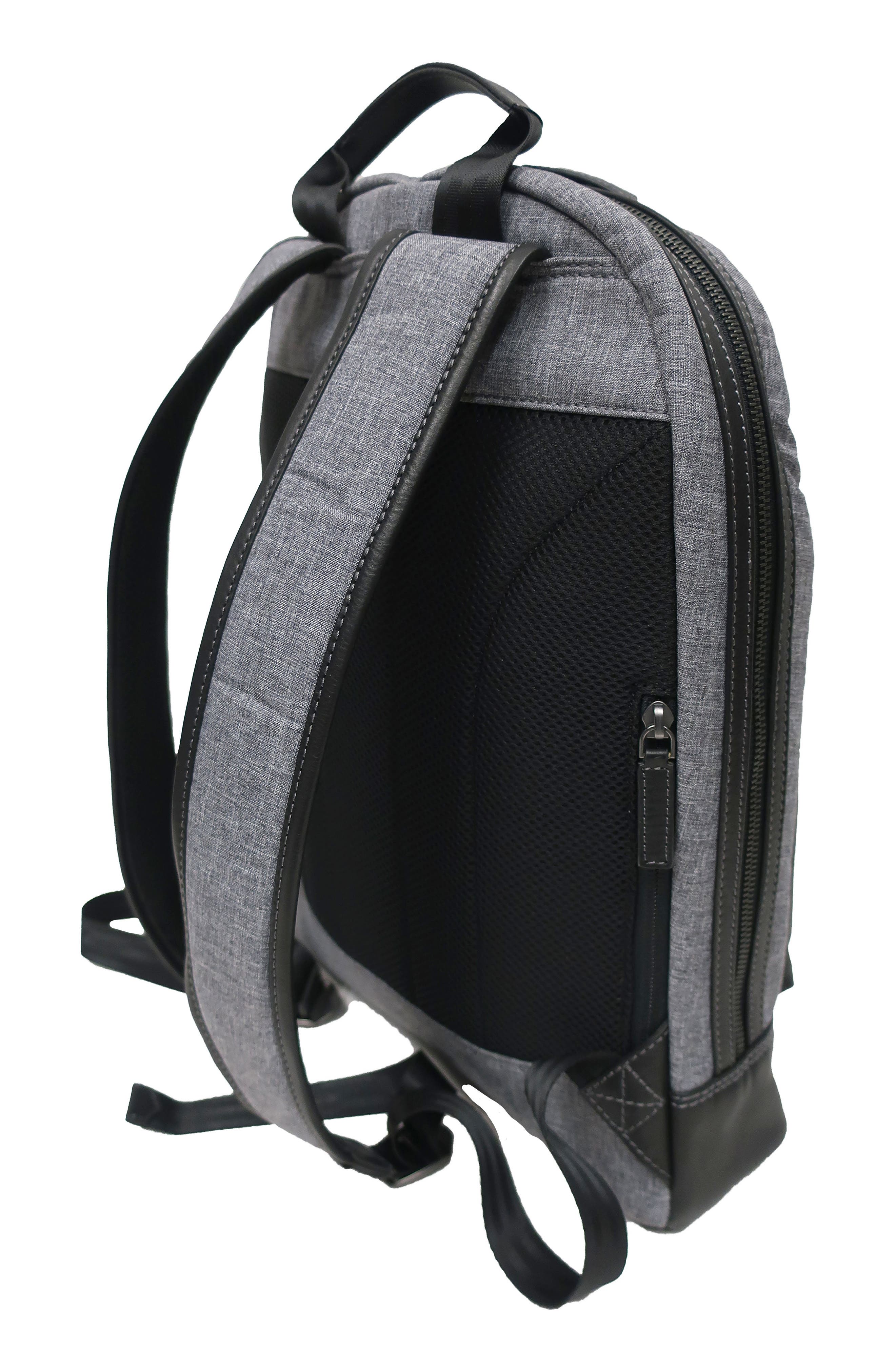 BOCONI Recycled Polyester & Leather Backpack, Alternate, color, 