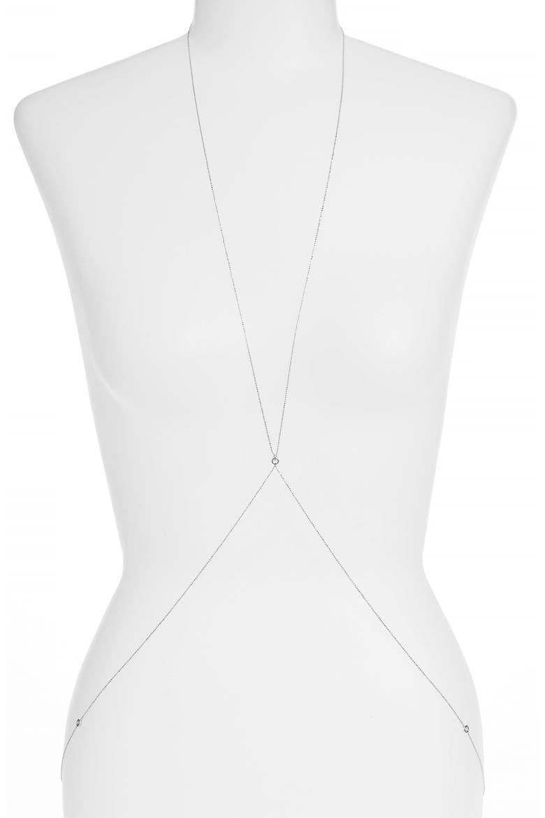 'Salome' Bezel Set Cubic Zirconia Body Chain, Alternate, color, SILVER