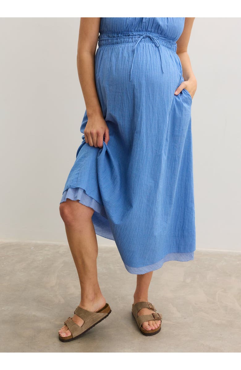 HATCH Collection The Audrey Maternity Dress, Alternate, color, Blue Plaid