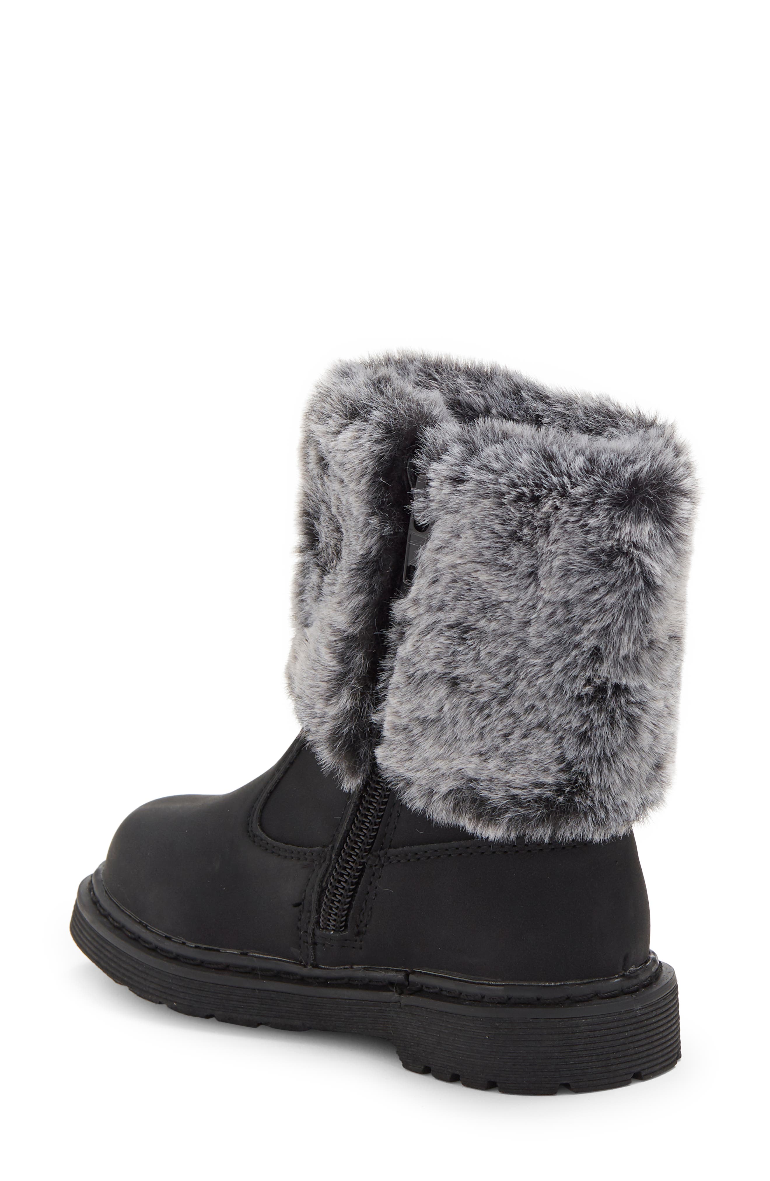 Nicole Miller Kids' Faux Fur Trimmed Boot, Alternate, color, 