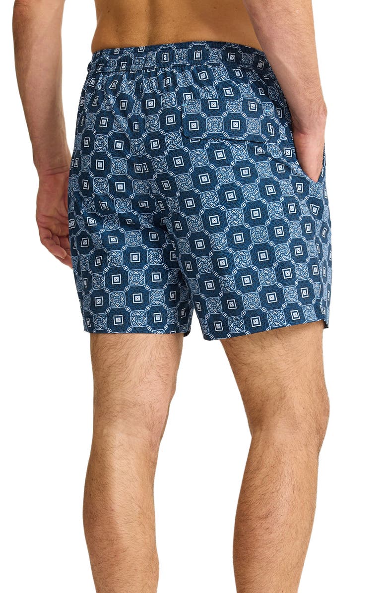Tommy Bahama Naples Barcelos Tiles 6-Inch Performance Swim Trunks, Alternate, color, Dress Blues